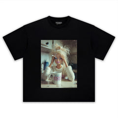 STRESSED BARBIE DOLL FACE COFFEE CIGARETTE SMOKING MEME TANK TOP & TEE & LONG SLEEVE & LAYERED LS & HOODIE