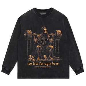 TOO LOW FOR GYM BROS GOLD V2 TANK TOP & TEE & LONG SLEEVE & LAYERED LS & HOODIE