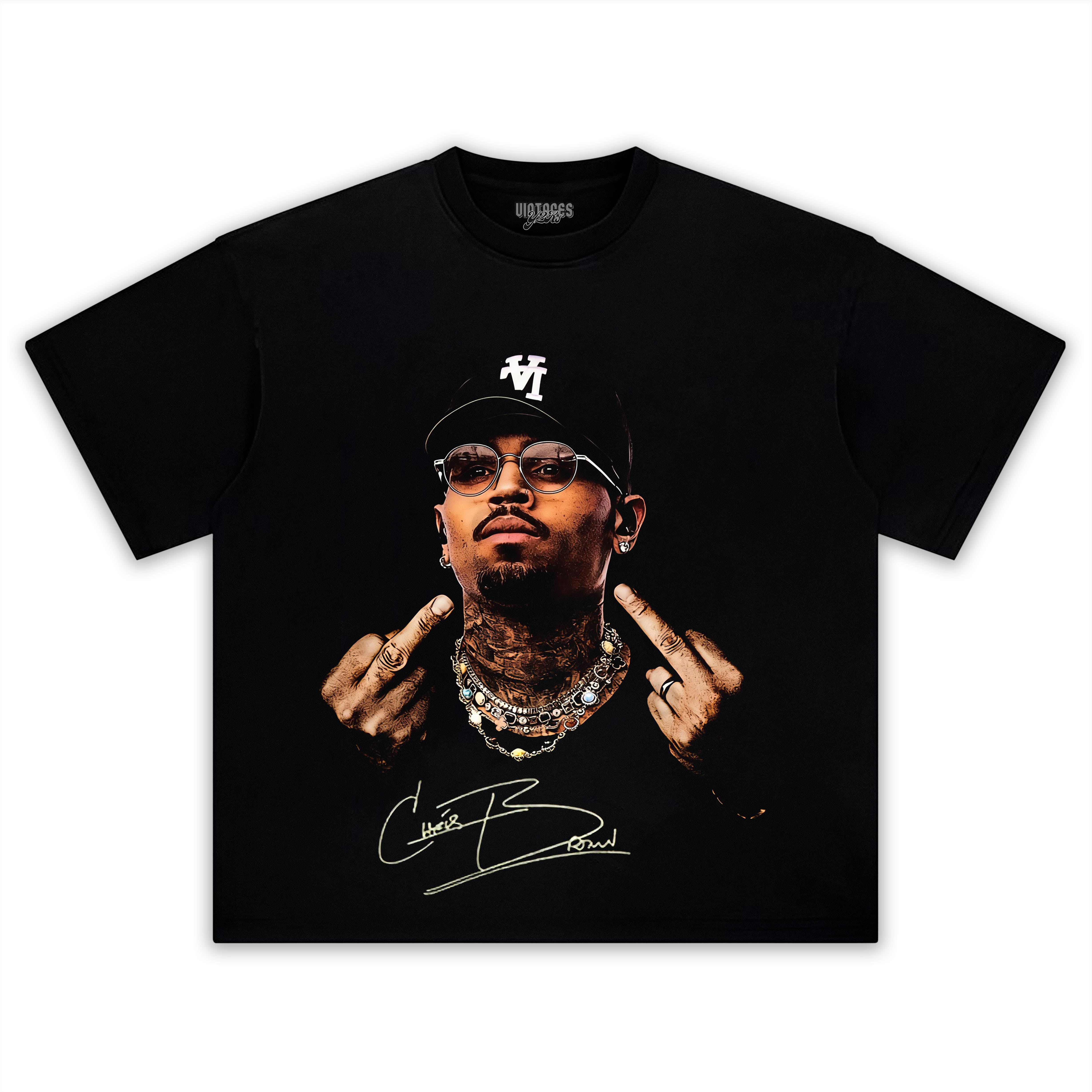 VINTAGE CHRIS BROWN MIDDLE FINGER TEE & LS & HOODIE