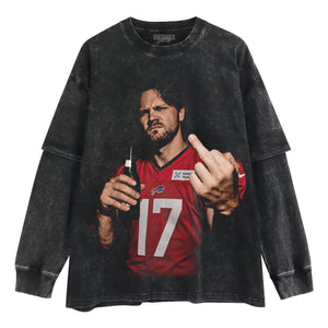 VINTAGE JOSH ALLEN FLIPPING THE BIRD MEME V5 TANK TOP & TEE & LONG SLEEVE & LAYERED LS & HOODIE