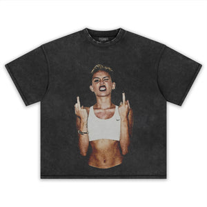 VINTAGE MILEY CYRUS JONES FLIPPING THE BIRD TEE & LS & HOODIE