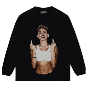 VINTAGE MILEY CYRUS JONES FLIPPING THE BIRD TEE & LS & HOODIE