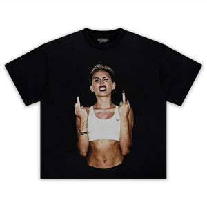 VINTAGE MILEY CYRUS JONES FLIPPING THE BIRD TEE & LS & HOODIE