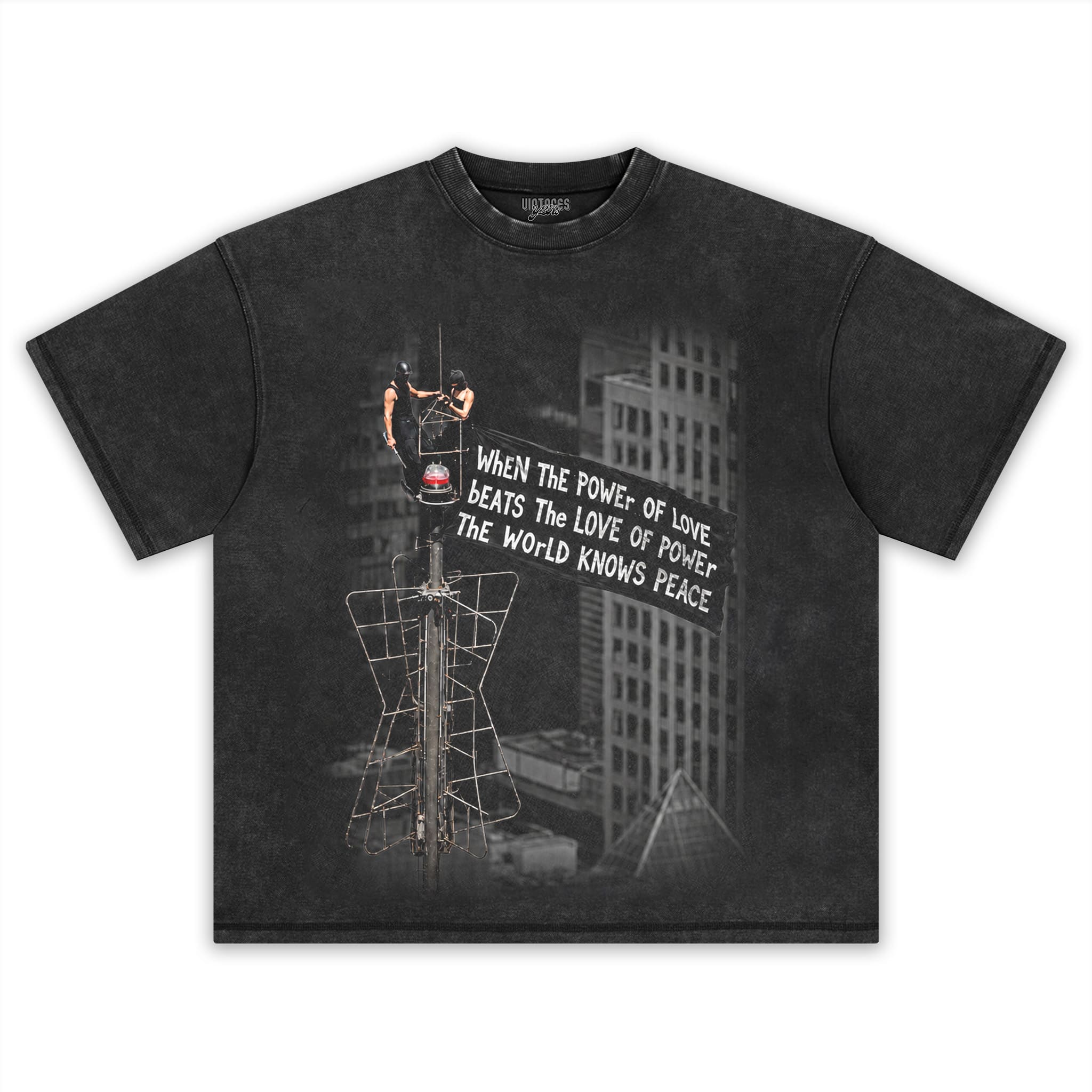 WHEN THE POWER OF LOVE BEATS THE LOVE OF POWER, THE WORLD KNOWS PEACE TANK TOP & TEE & LONG SLEEVE & LAYERED LS & HOODIE