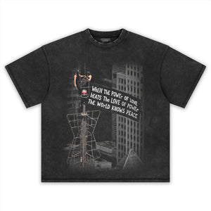 WHEN THE POWER OF LOVE BEATS THE LOVE OF POWER, THE WORLD KNOWS PEACE TANK TOP & TEE & LONG SLEEVE & LAYERED LS & HOODIE