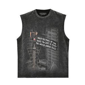 WHEN THE POWER OF LOVE BEATS THE LOVE OF POWER, THE WORLD KNOWS PEACE TANK TOP & TEE & LONG SLEEVE & LAYERED LS & HOODIE