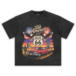 100 YEARS ROUTE 66 AMERICA’S 250TH TANK TOP & TEE & LONG SLEEVE & LAYERED LS & HOODIE