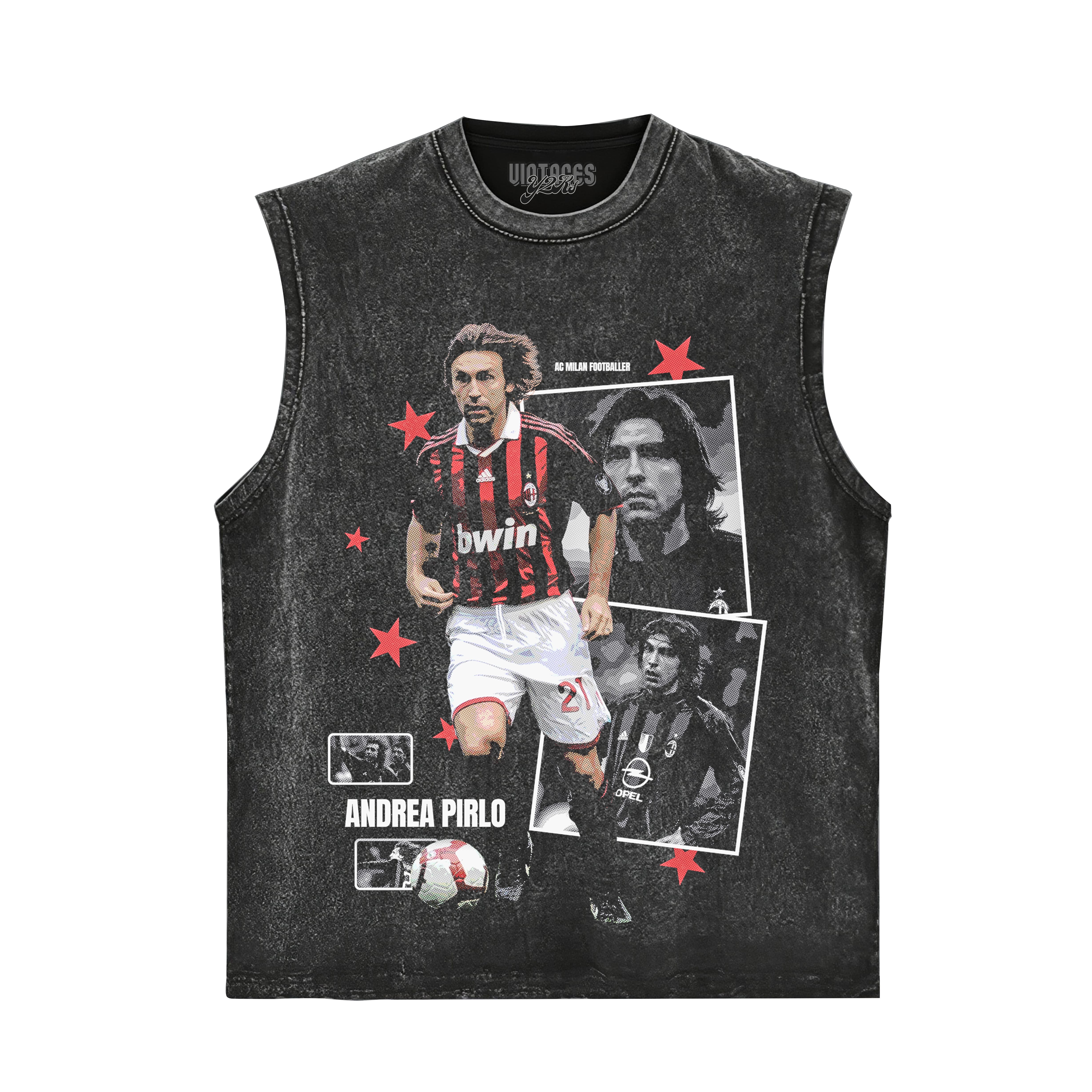 ANDREA PIRLO AC MILAN ARCHIVE TANK TOP & TEE & LONG SLEEVE & LAYERED LS & HOODIE
