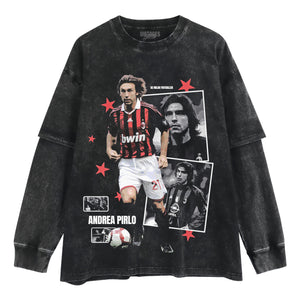 ANDREA PIRLO AC MILAN ARCHIVE TANK TOP & TEE & LONG SLEEVE & LAYERED LS & HOODIE