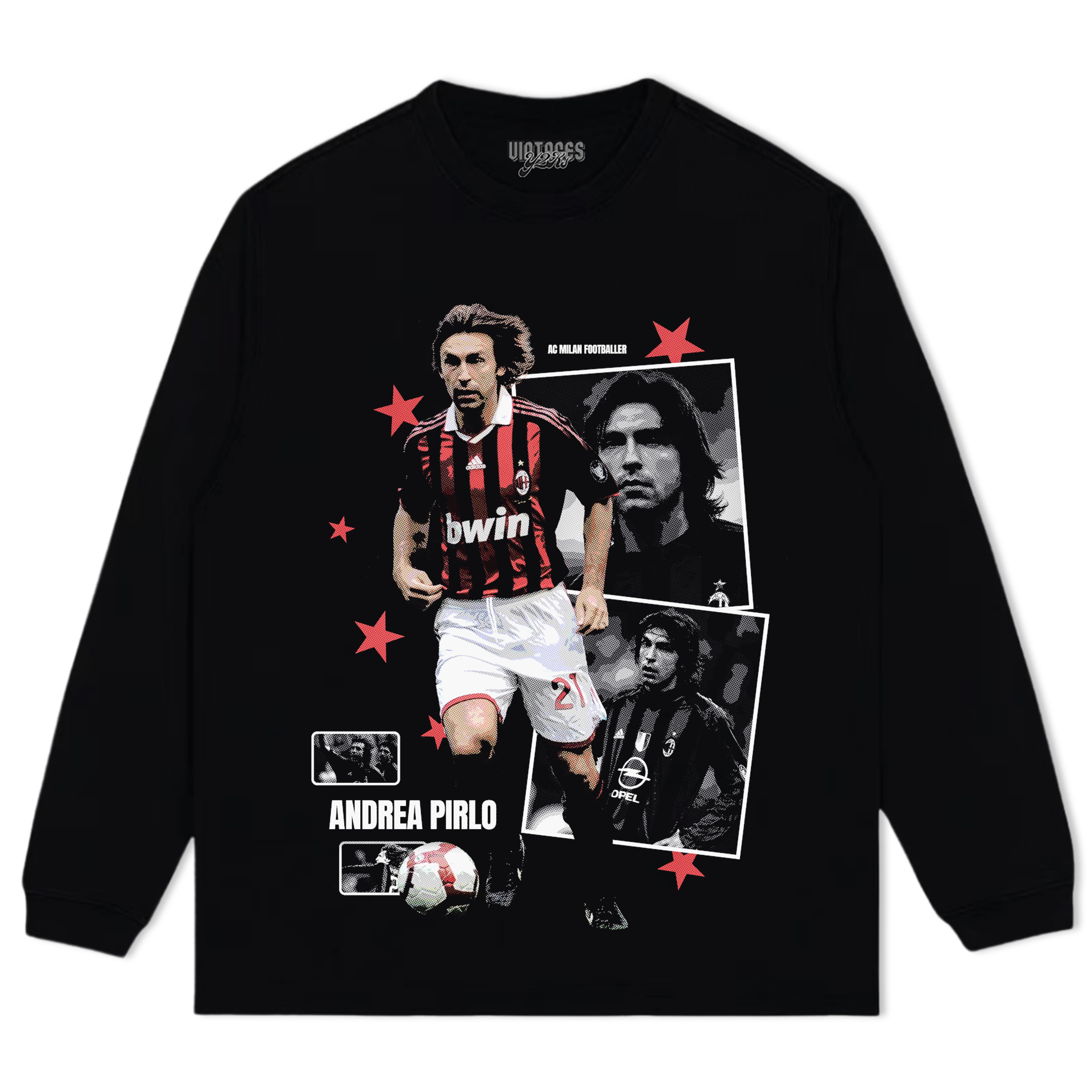 ANDREA PIRLO AC MILAN ARCHIVE TANK TOP & TEE & LONG SLEEVE & LAYERED LS & HOODIE
