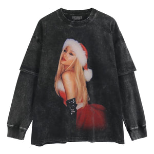 ARIANA GRANDE CHRISTMAS STYLES TANK TOP & TEE & LONG SLEEVE & LAYERED LS & HOODIE