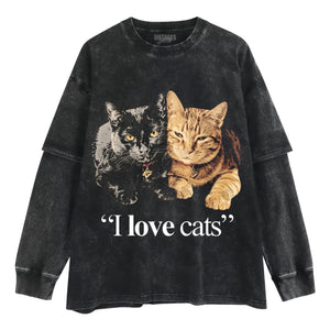 ATEBA GAUTIER - I LOVE CATS TANK TOP & TEE & LONG SLEEVE & LAYERED LS & HOODIE