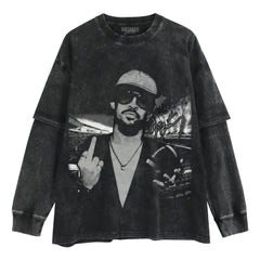 BAD BUNNY - MIDDLE-FINGER V2 LAYERED LONG SLEEVE