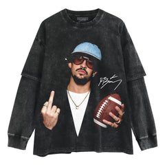 BAD BUNNY - MIDDLE-FINGER V3 LAYERED LONG SLEEVE