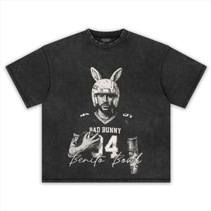 BAD BUNNY FOOTBALL, COMFORT COLORS BENITO BOWL TEE & LS & HOODIE