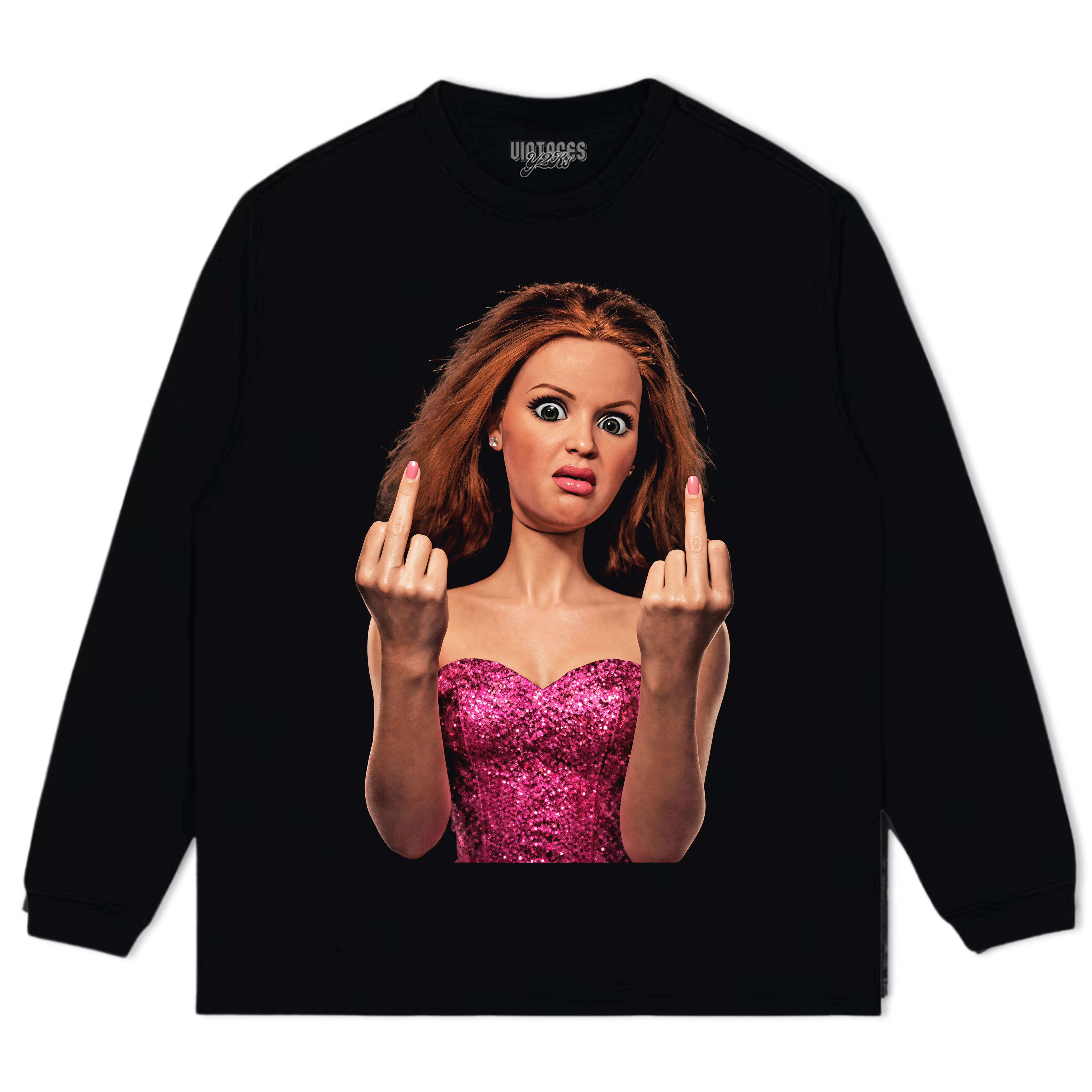 BARBIE FLIPPING THE BIRD TANK TOP & TEE & LONG SLEEVE & LAYERED LS & HOODIE