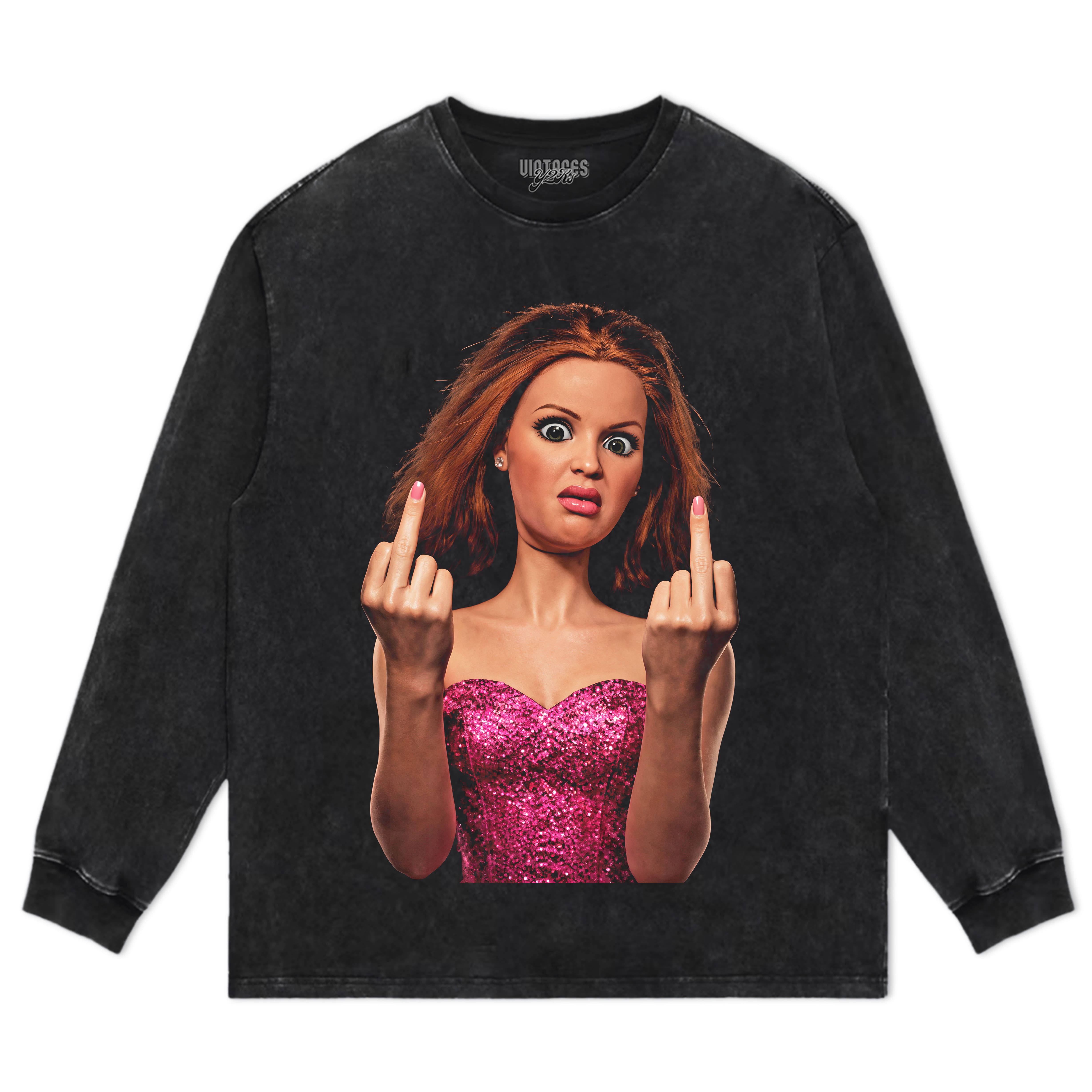 BARBIE FLIPPING THE BIRD TANK TOP & TEE & LONG SLEEVE & LAYERED LS & HOODIE
