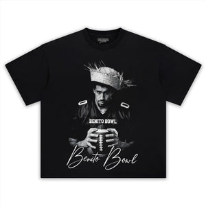 BENITO BOWL FOOTBALL FUNNY GAME DAY STRAW HAT TEE & LS & HOODIE