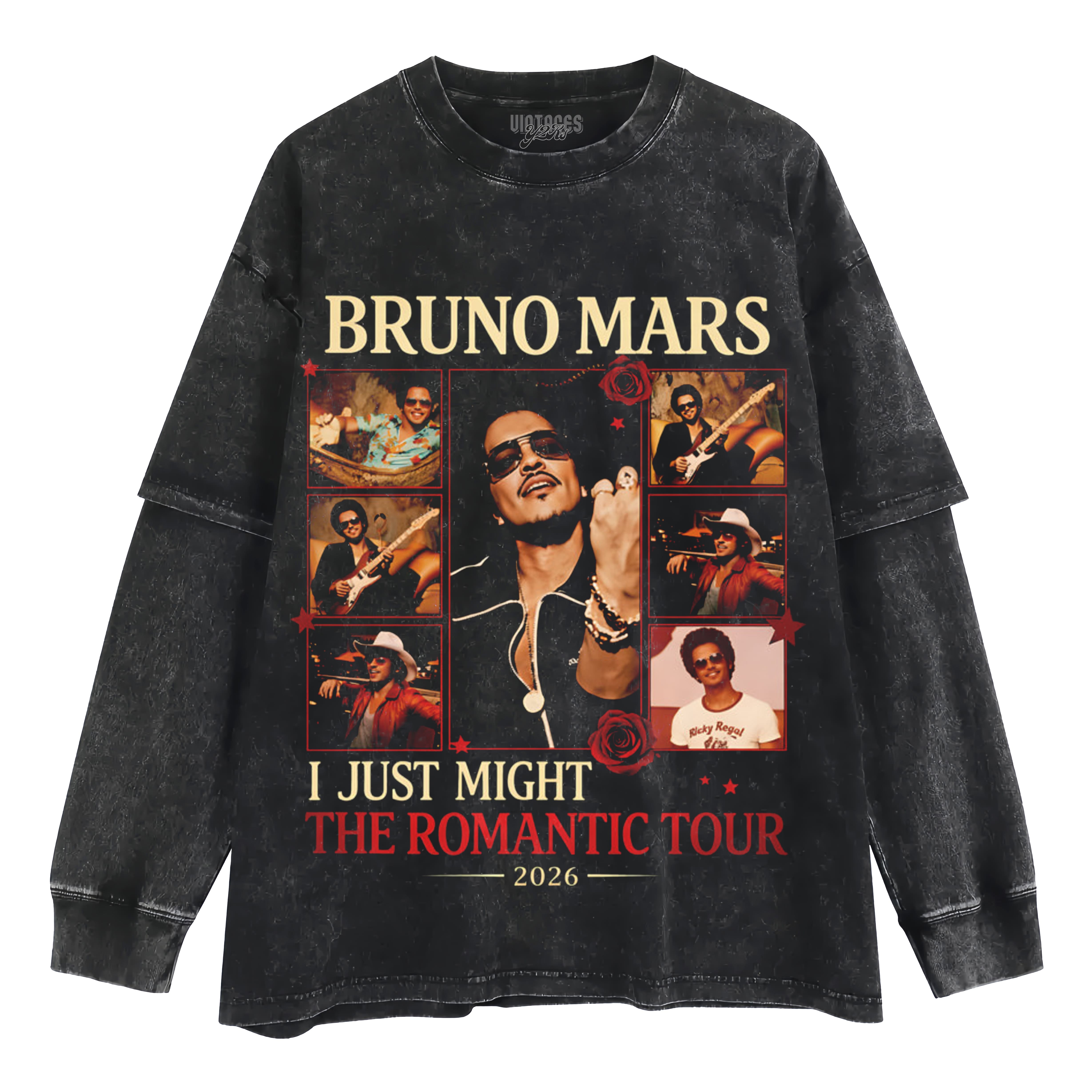 BRUNO MARS ROMANTIC TOUR VINTAGE TANK TOP & TEE & LONG SLEEVE & LAYERED LS & HOODIE