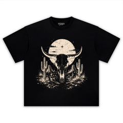 BULL SKULL WESTERN TANK TOP & TEE & LONG SLEEVE & LAYERED LS & HOODIE