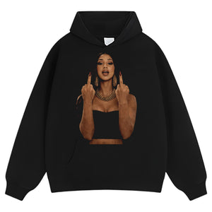 CARDI B MIDDLE FINGER MEME VINTAGE TANK TOP & TEE & LONG SLEEVE & LAYERED LS & HOODIE