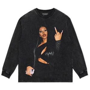 CARDI B MIDDLE FINGER MEME VINTAGE V2 TANK TOP & TEE & LONG SLEEVE & LAYERED LS & HOODIE