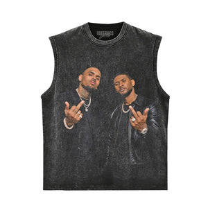 CHRIS BROWN AND USHER - MIDDLE FINGER TANK TOP & TEE & LONG SLEEVE & LAYERED LS & HOODIE