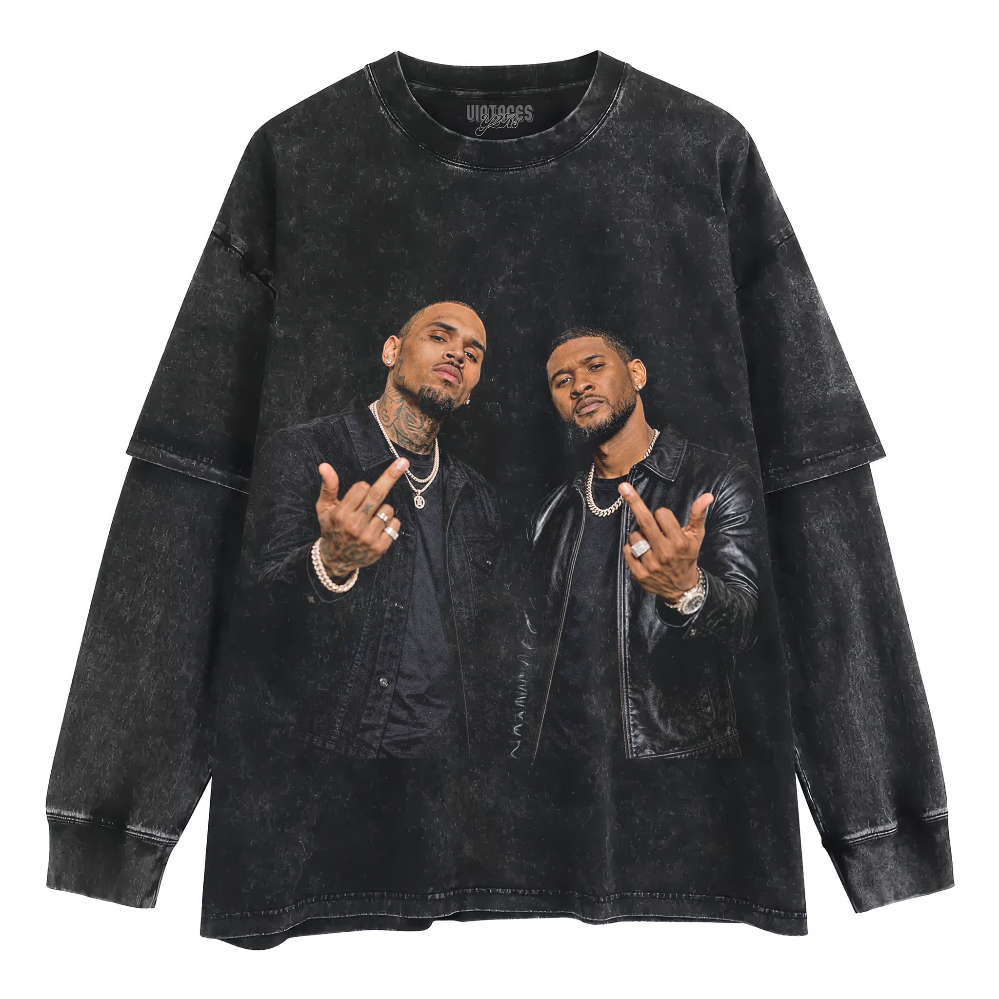 CHRIS BROWN AND USHER - MIDDLE FINGER TANK TOP & TEE & LONG SLEEVE & LAYERED LS & HOODIE