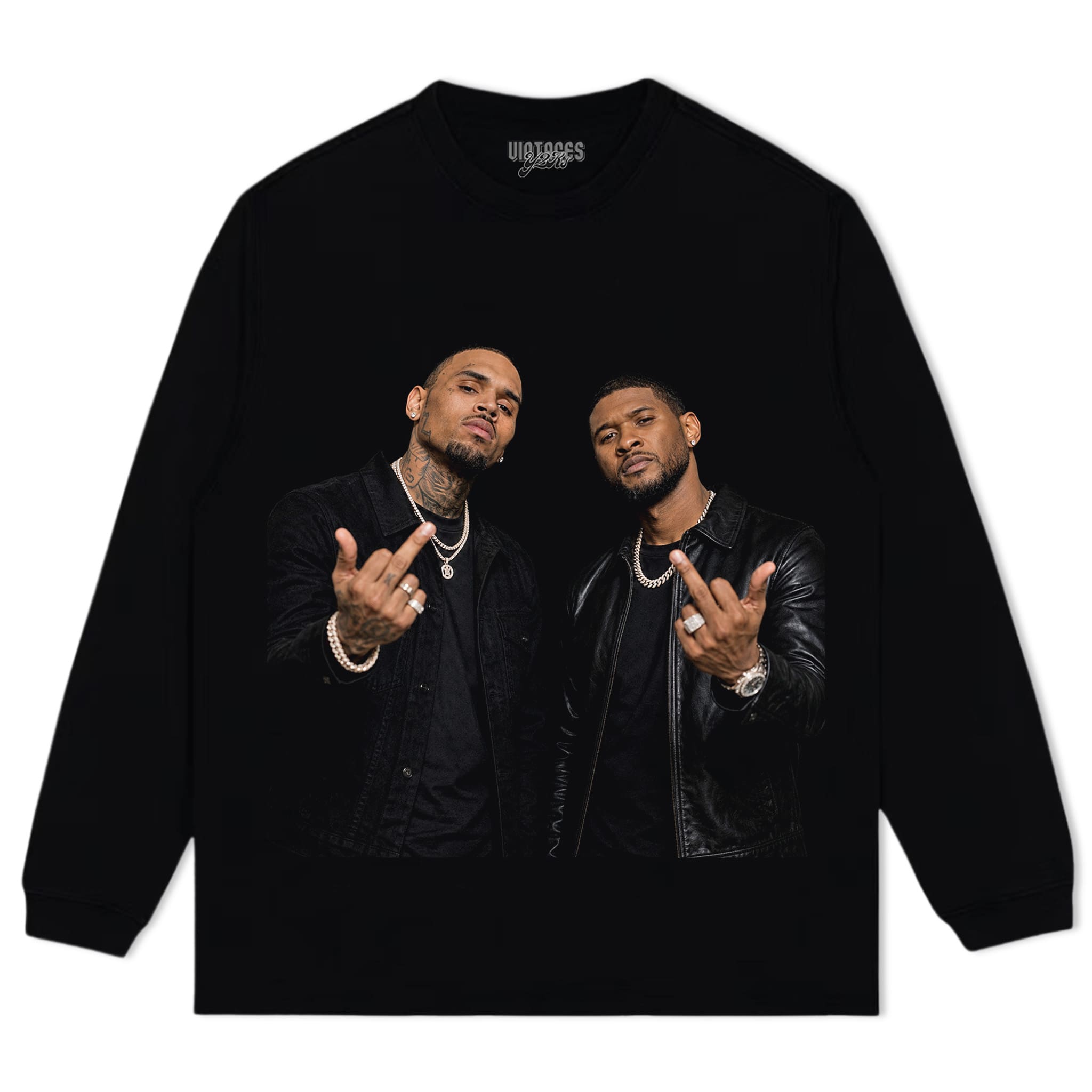 CHRIS BROWN AND USHER - MIDDLE FINGER TANK TOP & TEE & LONG SLEEVE & LAYERED LS & HOODIE
