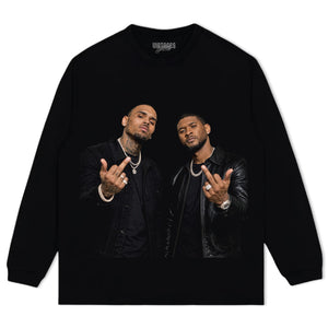 CHRIS BROWN AND USHER - MIDDLE FINGER TANK TOP & TEE & LONG SLEEVE & LAYERED LS & HOODIE