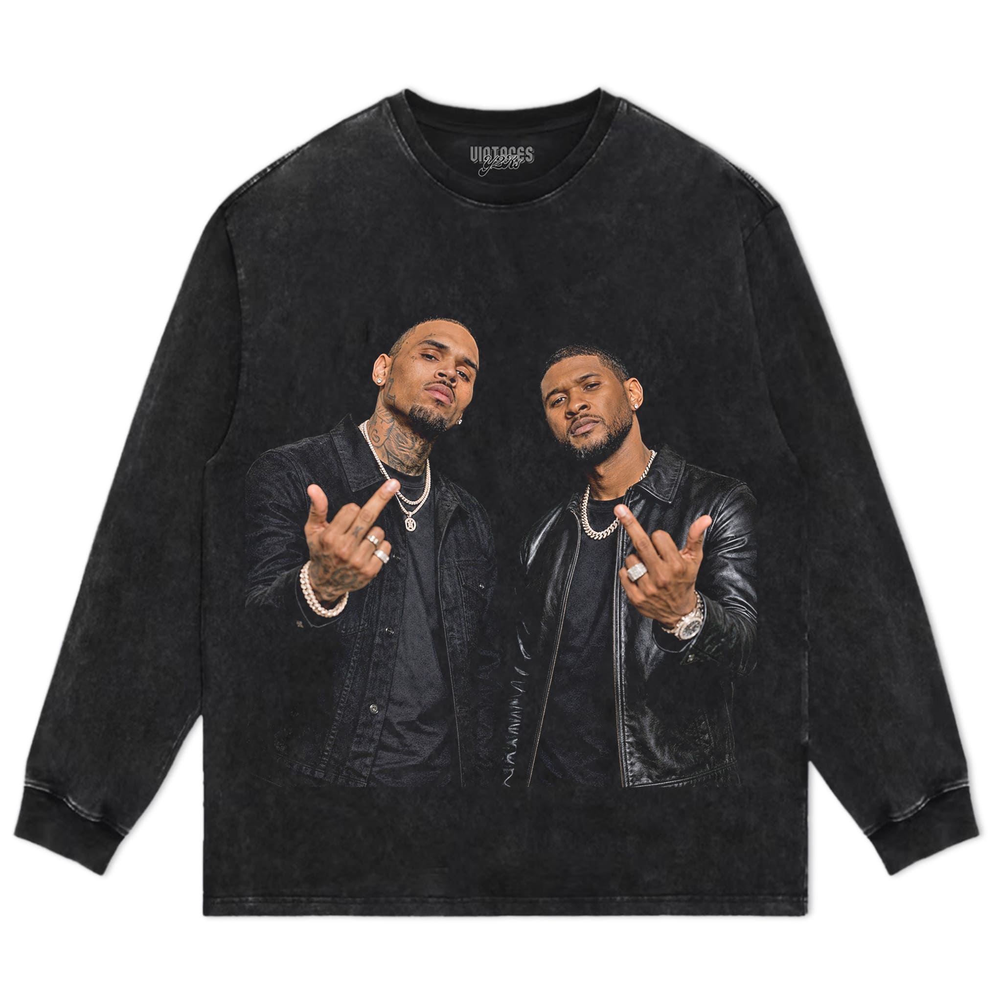 CHRIS BROWN AND USHER - MIDDLE FINGER TANK TOP & TEE & LONG SLEEVE & LAYERED LS & HOODIE