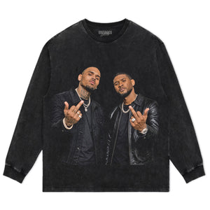 CHRIS BROWN AND USHER - MIDDLE FINGER TANK TOP & TEE & LONG SLEEVE & LAYERED LS & HOODIE