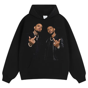 CHRIS BROWN AND USHER - MIDDLE FINGER TANK TOP & TEE & LONG SLEEVE & LAYERED LS & HOODIE