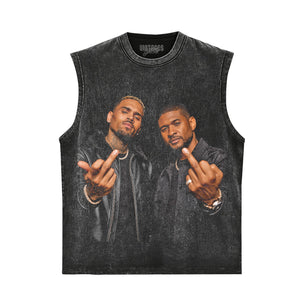 CHRIS BROWN AND USHER - MIDDLE FINGER V2 TANK TOP & TEE & LONG SLEEVE & LAYERED LS & HOODIE