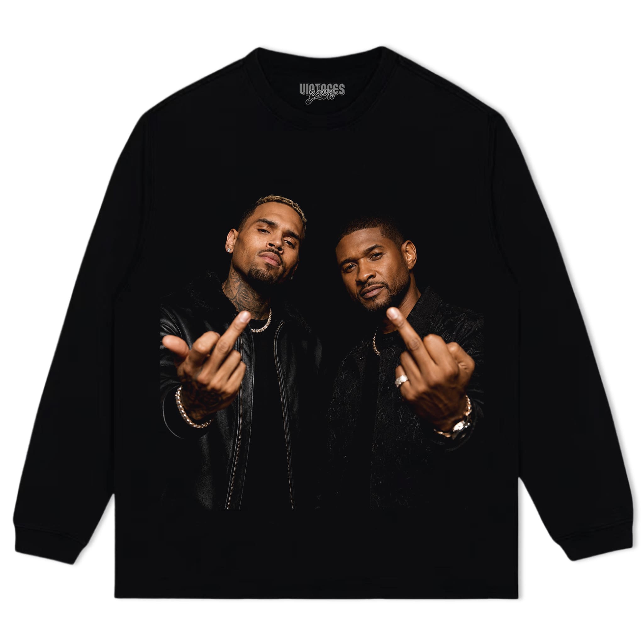 CHRIS BROWN AND USHER - MIDDLE FINGER V2 TANK TOP & TEE & LONG SLEEVE & LAYERED LS & HOODIE