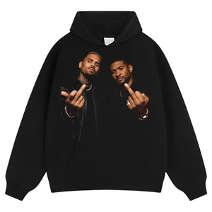 CHRIS BROWN AND USHER - MIDDLE FINGER V2 TANK TOP & TEE & LONG SLEEVE & LAYERED LS & HOODIE