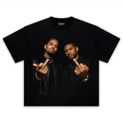 CHRIS BROWN AND USHER - MIDDLE FINGER V2 TANK TOP & TEE & LONG SLEEVE & LAYERED LS & HOODIE