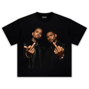 CHRIS BROWN AND USHER - MIDDLE FINGER V2 TANK TOP & TEE & LONG SLEEVE & LAYERED LS & HOODIE