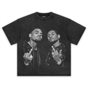 CHRIS BROWN AND USHER - MIDDLE FINGER V3 TANK TOP & TEE & LONG SLEEVE & LAYERED LS & HOODIE
