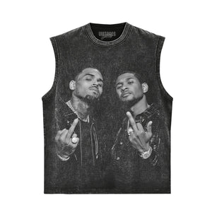 CHRIS BROWN AND USHER - MIDDLE FINGER V3 TANK TOP & TEE & LONG SLEEVE & LAYERED LS & HOODIE