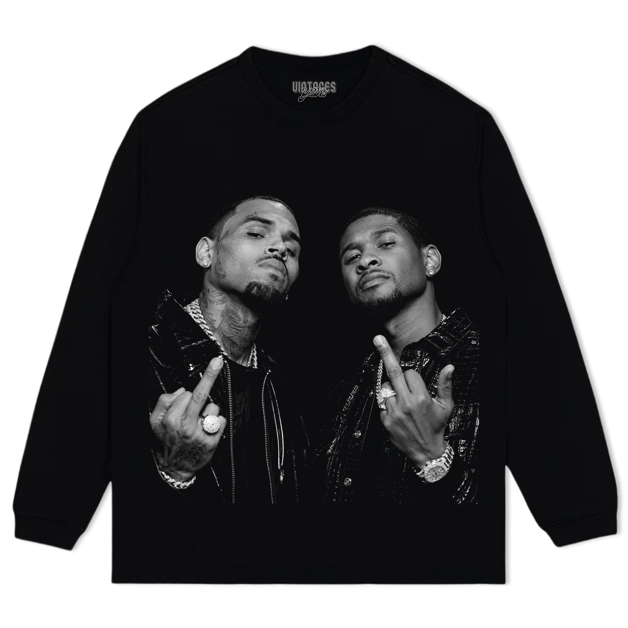 CHRIS BROWN AND USHER - MIDDLE FINGER V3 TANK TOP & TEE & LONG SLEEVE & LAYERED LS & HOODIE