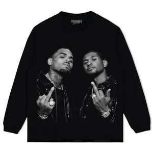 CHRIS BROWN AND USHER - MIDDLE FINGER V3 TANK TOP & TEE & LONG SLEEVE & LAYERED LS & HOODIE