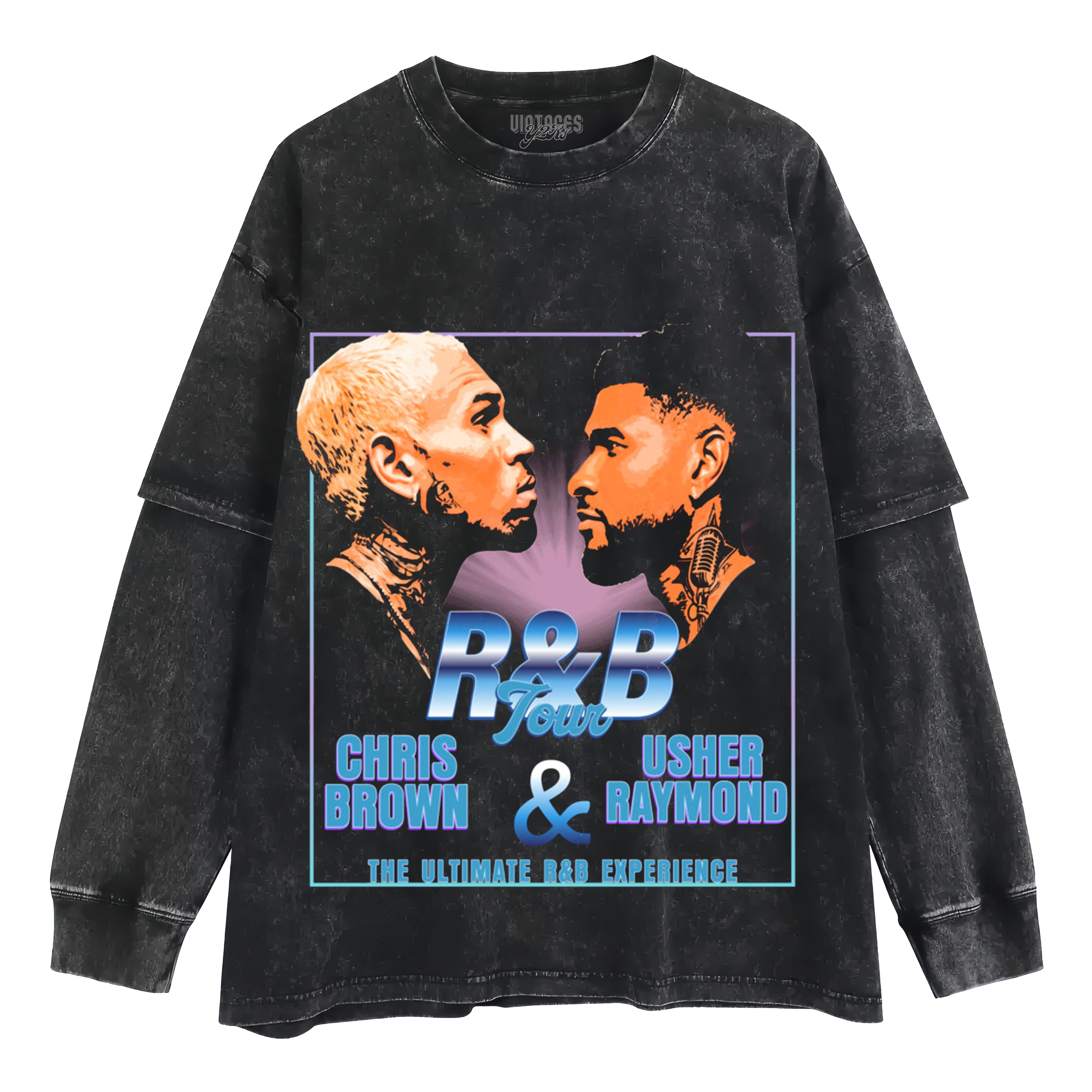 CHRIS BROWN & USHER THE R&B TOUR V5 TANK TOP & TEE & LONG SLEEVE & LAYERED LS & HOODIE