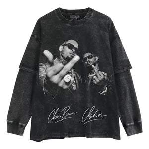 CHRIS BROWN & USHER V2 TANK TOP & TEE & LONG SLEEVE & LAYERED LS & HOODIE