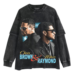 CHRIS BROWN & USHER V5 VITAGE TANK TOP & TEE & LONG SLEEVE & LAYERED LS & HOODIE