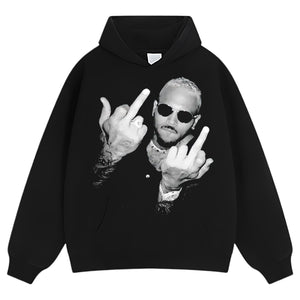 CHRIS BROWN VINTAGE MIDDLE FINGER  TEE & LS & HOODIE