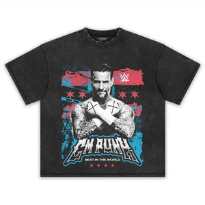 CM PUNK BEST IN THE WORLD RETRO GRUNGE TANK TOP & TEE & LONG SLEEVE & LAYERED LS & HOODIE