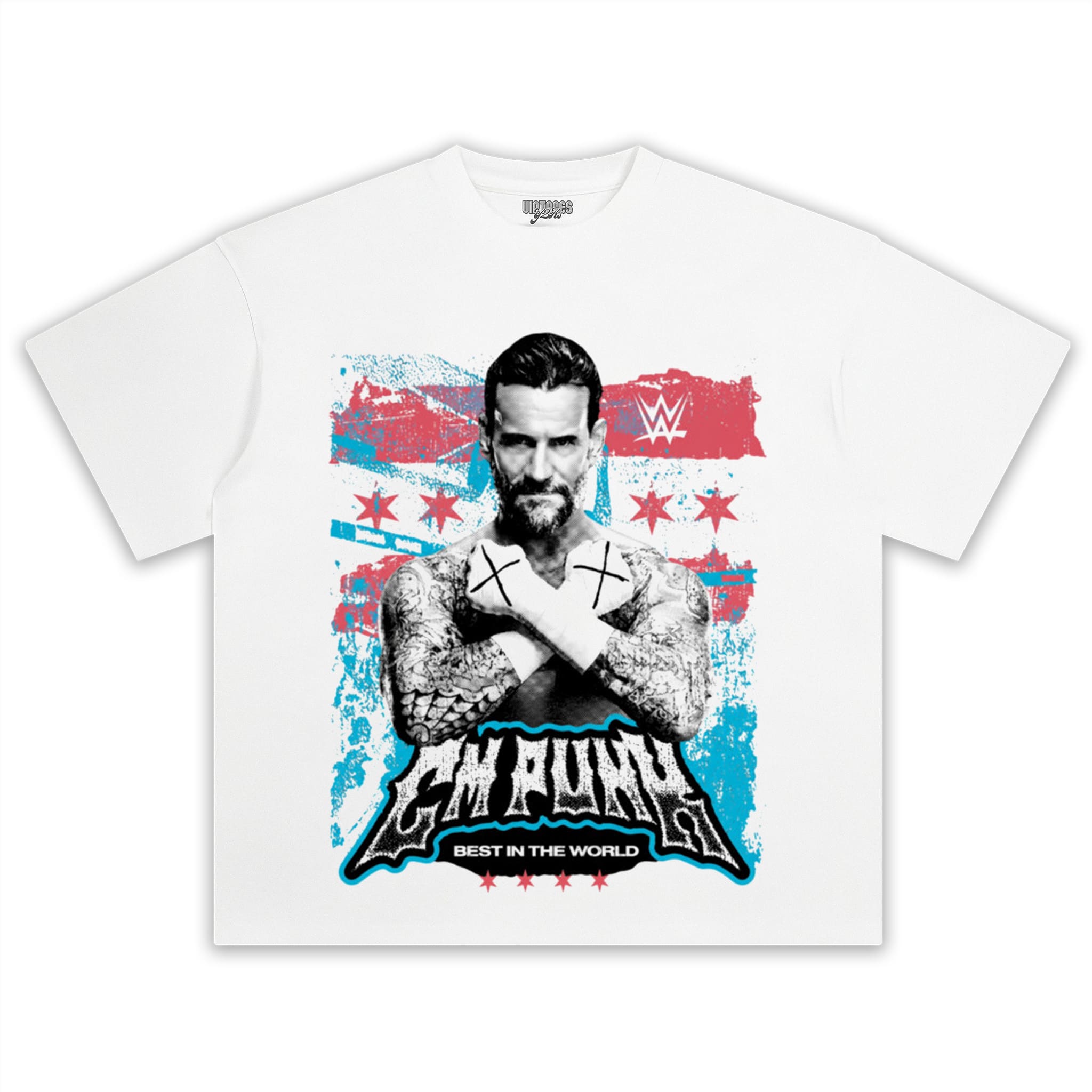 CM PUNK BEST IN THE WORLD RETRO GRUNGE TANK TOP & TEE & LONG SLEEVE & LAYERED LS & HOODIE
