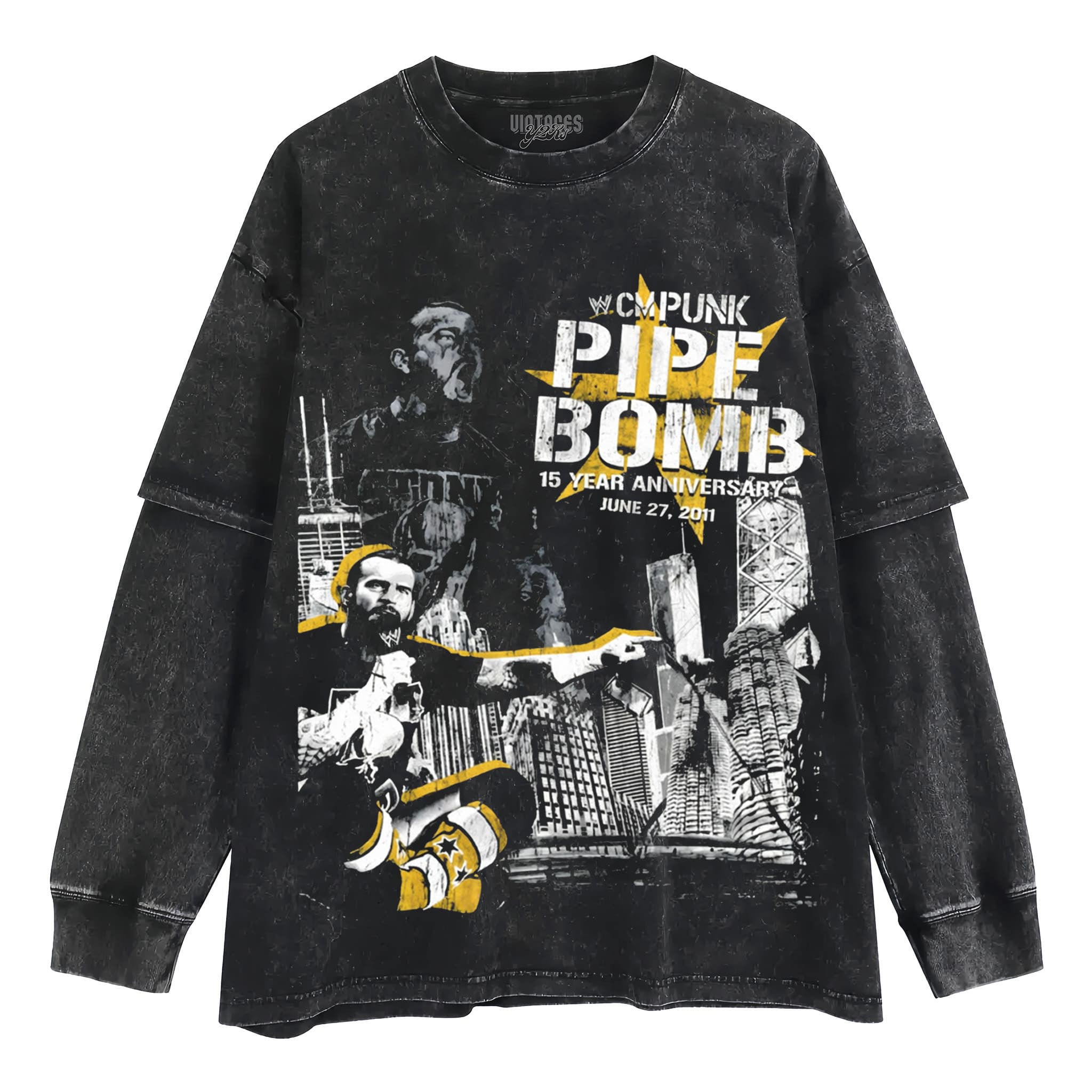 CM PUNK PIPE BOMB ANNIVERSARY WWE TANK TOP & TEE & LONG SLEEVE & LAYERED LS & HOODIE