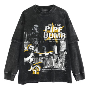 CM PUNK PIPE BOMB ANNIVERSARY WWE TANK TOP & TEE & LONG SLEEVE & LAYERED LS & HOODIE